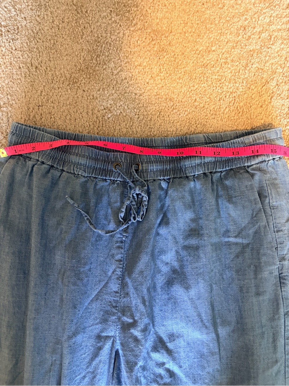 J. Crew Wide Leg Chambray Pants in Light Blue Jean - Picture 2 of 4